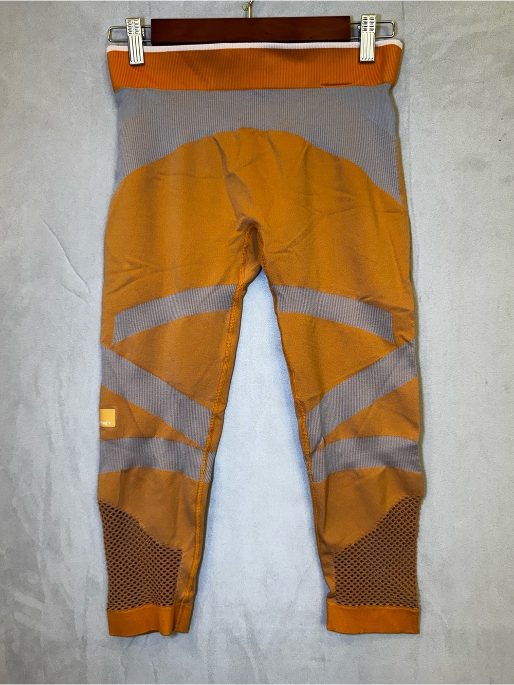 Adidas by Stella McCartney Leggings Large Orange Mesh Colorblock